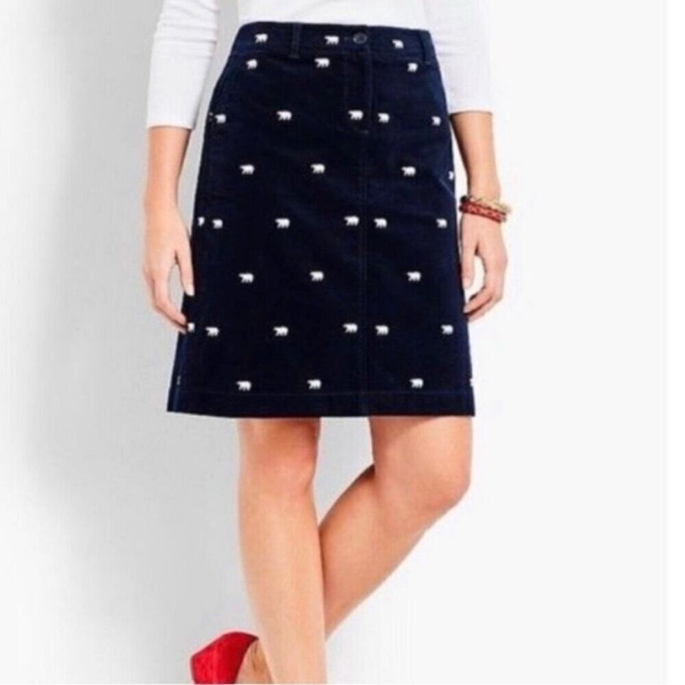 Talbots Polar Bear Velvet Skirt size 2P
